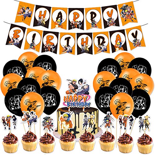 Naruto Birthday Party Decorations 46pcs Gift for Teens Adults Unique