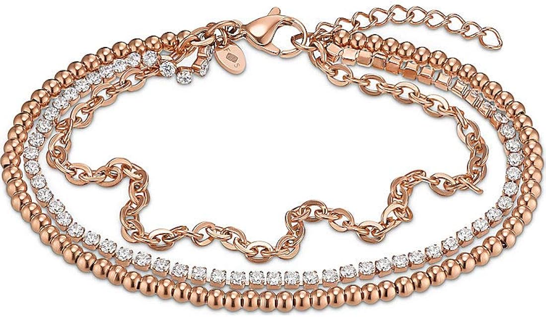 GUESS Damen-Armband Edelstahl Roségold Mit Zirkonia – One Size, Modernes Design