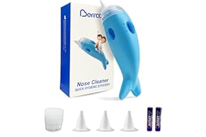 Berrcom Nasal Aspirator for Baby, Electric Nose Sucker for Toddlers, Baby Nose Cleaner with 3 Silicone Tips, Automatic Booger Sucker for Kids with Music, Adjustable Suction Level