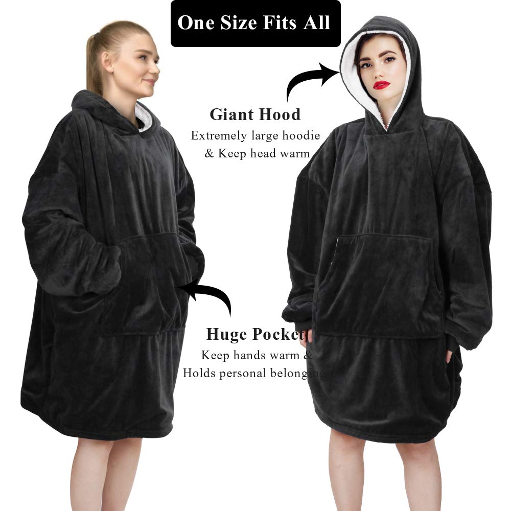 oversized sherpa hoodie blanket