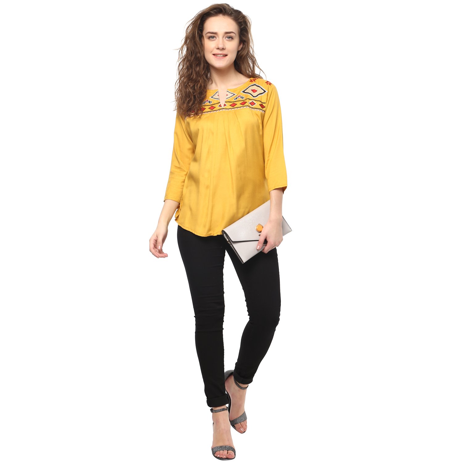 mayra women's plain regular fit top