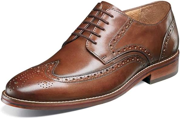 mens cognac wingtip dress shoes