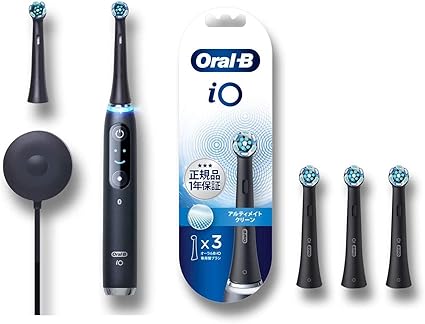 Amazon ブラウン オーラルb 電動歯ブラシ Ioシリーズ Io9 Iom92bbk ブラックオニキス Io対応替えブラシ 3本 ブラウン Braun 替えブラシ
