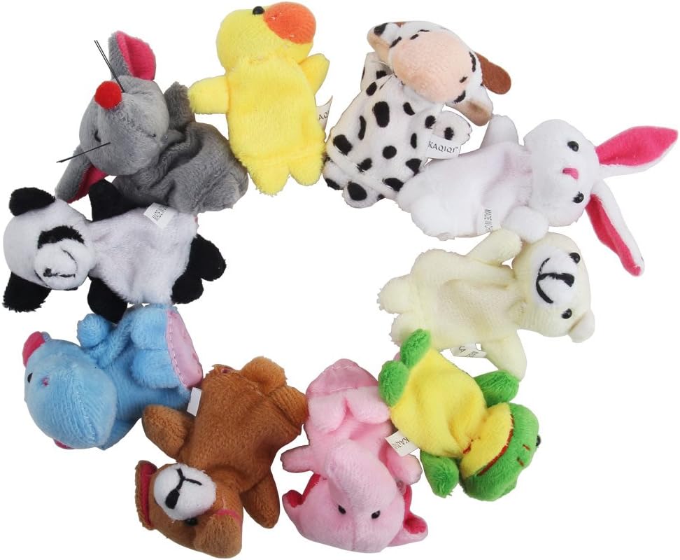 10 pcs Tiny Animal Farm Finger Puppet Toy Cloth Toy