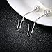 Jiayiqi Women's Charming Silver Plated Diamond Ball Long Chain Dangle Drop Earrings