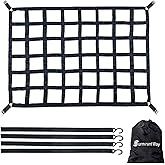 Surmountway Cargo Net for Pickup Truck Bed(42" x 50"), Truck Bed Cargo Net with Capacity 1100LBS, Heavy Duty Cargo Nets with Adjustable Cam Buckles & S-Hooks, Truck Cargo Net for Trailer Trucks