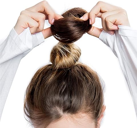 Amazon Feiyi Wigsウィッグ シュシュ お団子 つけ毛 100 人毛 エクステ レディース ポイントウィッグ 部分ウィッグ シニヨン 髪飾り パーマ コーム式 花型 結婚式 和装 装着簡単 ダークブラウン Feiyi Wigs ビューティー 通販