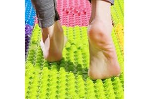 YOBEYI Foot Massage Acupressure Mat - Reflexology Walking Toe Plate Pad for Bathroom, Yoga, Outdoor Games - Anti-Slip - 2 PCS (Green)
