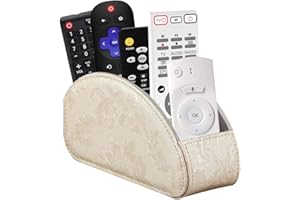 BLIENCE Elegant Remote Control Holder, TV Remote Caddy for Table, Multi-functional Storage Organizer with 5 Compartments Stor