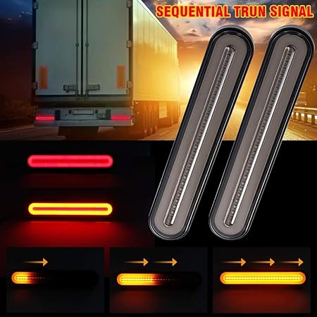 Mogoi Led Truck Trailer Rucklicht 3 In 1 Sequentielles Fliessendes Rucklicht Anhanger Rucklicht Stop Turn Bremslicht Fur Lkw Bootsanhanger 1 Paar Amazon De Kuche Haushalt