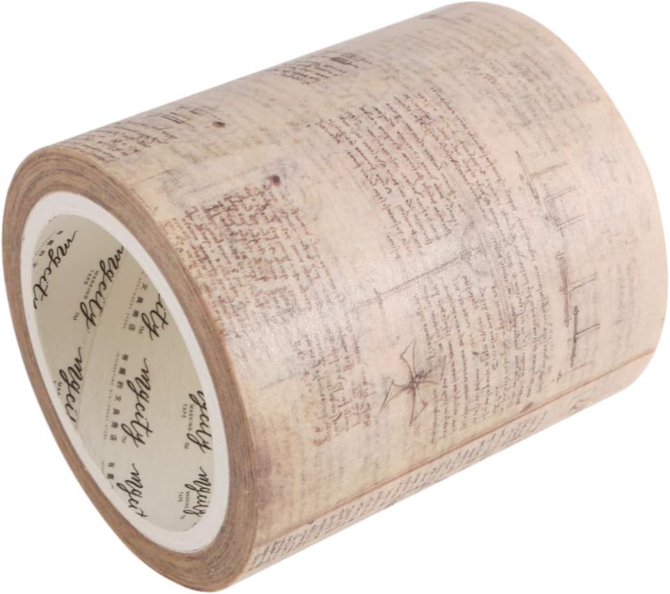 SUPVOX Vintage Washi Tape Decorative Wide Washi Masking Tape for DIY Scrapbooking Art Crafts 50mm, Picture 4, 5*800cm - Image 4