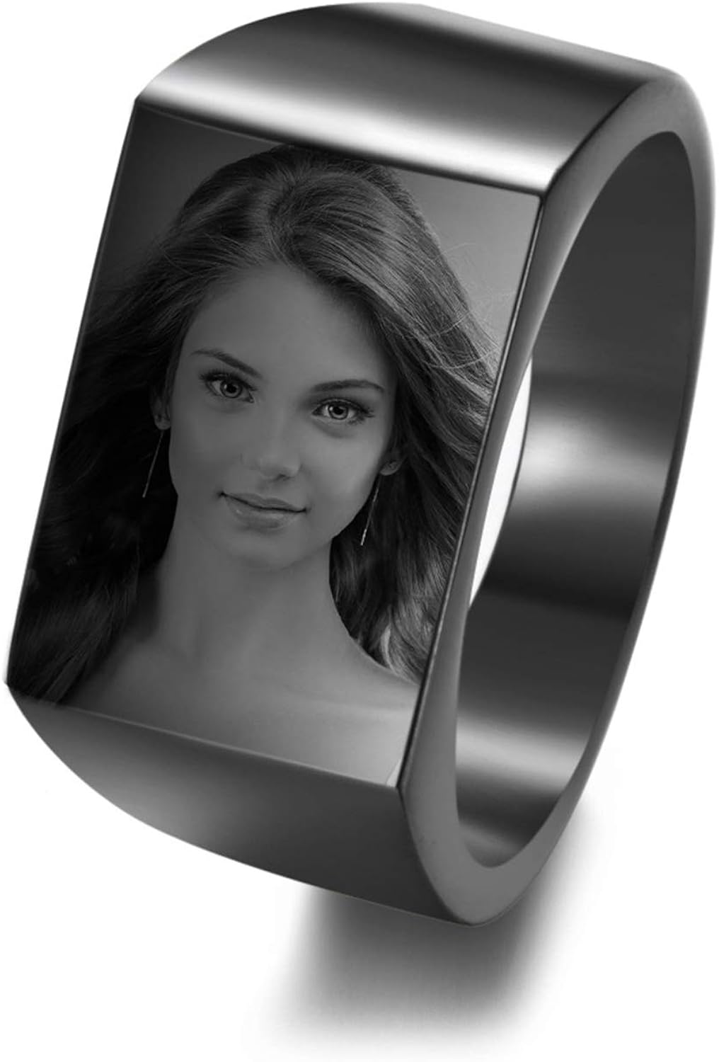 DIY Photo Ring Personalized Picture Ring Titanium Steel Ring Simple
