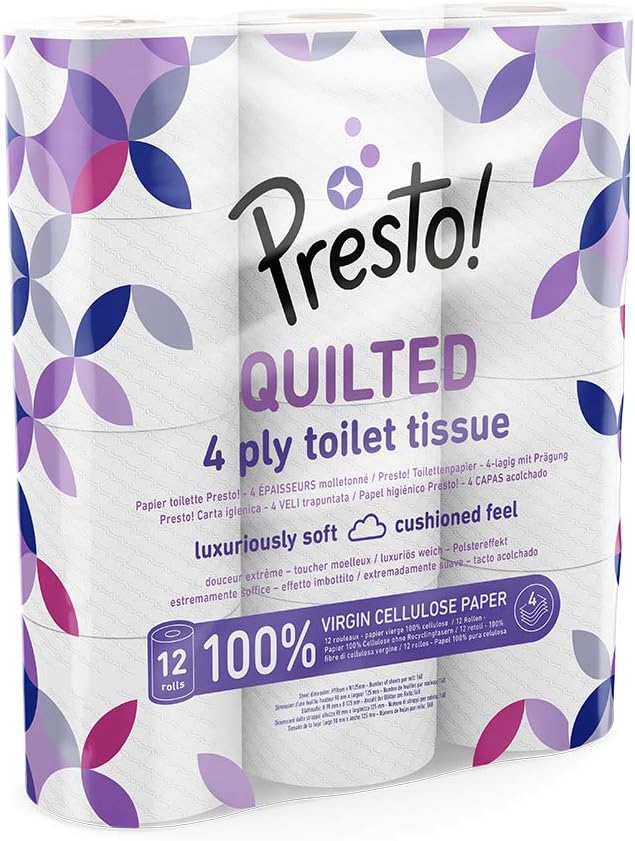 by Amazon 4-Ply Quilted Toilet Tissues, Unscented, 12 Rolls (4 Packs of 12), 160 Sheets per Roll, 1 roll (Pack of 48) - Image 3