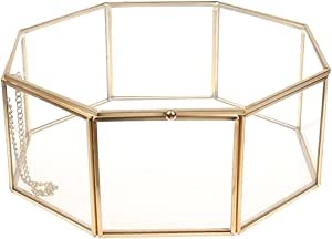 Caja Hexagonal Cristal Metal de Joyería - Pequeño : Amazon.es ...