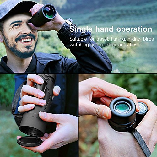 HD Monocular Telescope,Evershop Waterproof Phone Telephoto Lens with Low Night Vision with Phone Adapter and Tripod for Hunting/Camping/Travel