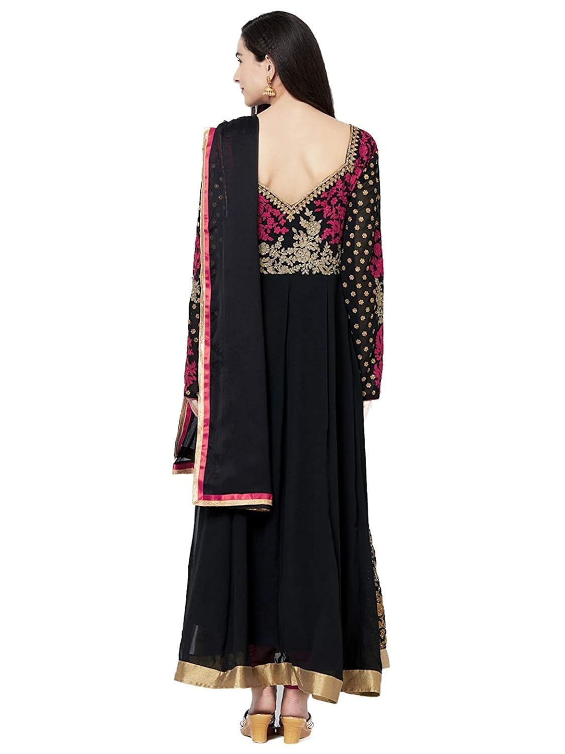 diva & diya women's embroidered semi-stitched salwar suit