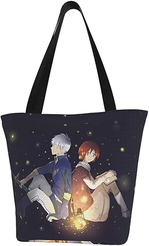 Amazon 赤髪の白雪姫 3 人気 レディース 帆布 トートバッグ おしゃれ グッズエコバッグ 買い物袋 多機能 かわいい 化粧袋 防水 軽量 携帯便利 おしゃれ 収納 繰り返し使用 シューズ バッグ