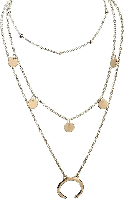 Amazon Hollp ファッションチョーカー ムーンチャーム セクシーなコインボールネックレス チョーカー レイヤードチョーカーネックレス マルチレイヤー チョーカー 調節可能なチェーン ティーン ガールズ レディース ネックレス 通販