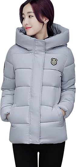 Amazon Jiangwei レディース アウトドア ダウン ジャケット アウター 軽量 防風 保温 防寒 フード付き 中綿 コート カジュアル コート ジャケット 通販