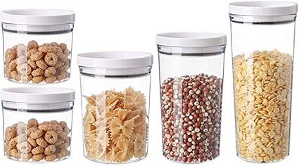 Box Kitchen Storage Box Food Storage Container Strong Sealing Long Term Preservation Suitable For Fruit Miscellaneous Grains Candy Storage Multi Function Plastic Transparent Set 5 Sets Amazon Co Uk Home Kitchen