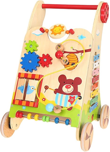 wooden walking trolley with blocks