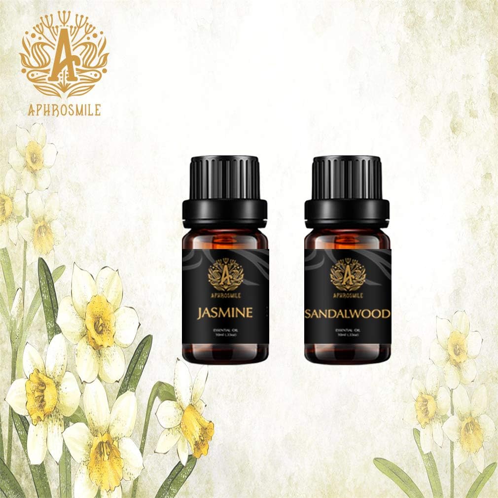 Jasmine and Sandalwood Essential Oils Set for Diffuser Aromatherapy Kit for Humidifier Therapeutic Grade 100% Pure Oil for Home 2x10ml - Image 4