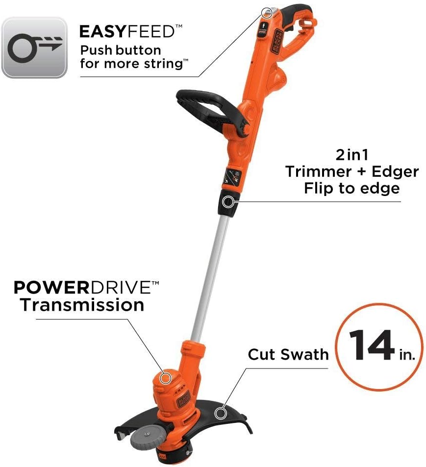 BLACK+DECKER String Trimmer, Electric, 14-Inch (BESTE620FF) : Garden & Outdoor