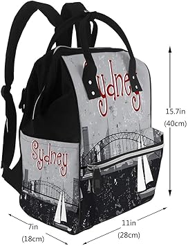 Diaper Backpack Bags Grey Sydney Harbour Bridge On Grunge Travel Nappy Bags Amazon Ca Baby