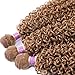 Golden Afro Kinky Curly Synthetic Hair Weave 3 Bundles 16 18 20 Inches Color 27 Heat Resistant Fiber Hair Extensions