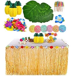 Decoración de Fiesta Tropical Hawaiana con Hojas de Palma Flores Hawaianas Fiesta Tiki