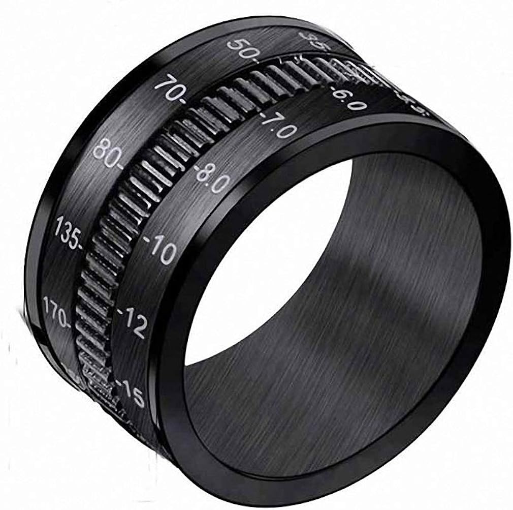 Surhel Punk Ring 12 mm Stainless Steel Men's Ring Rotating