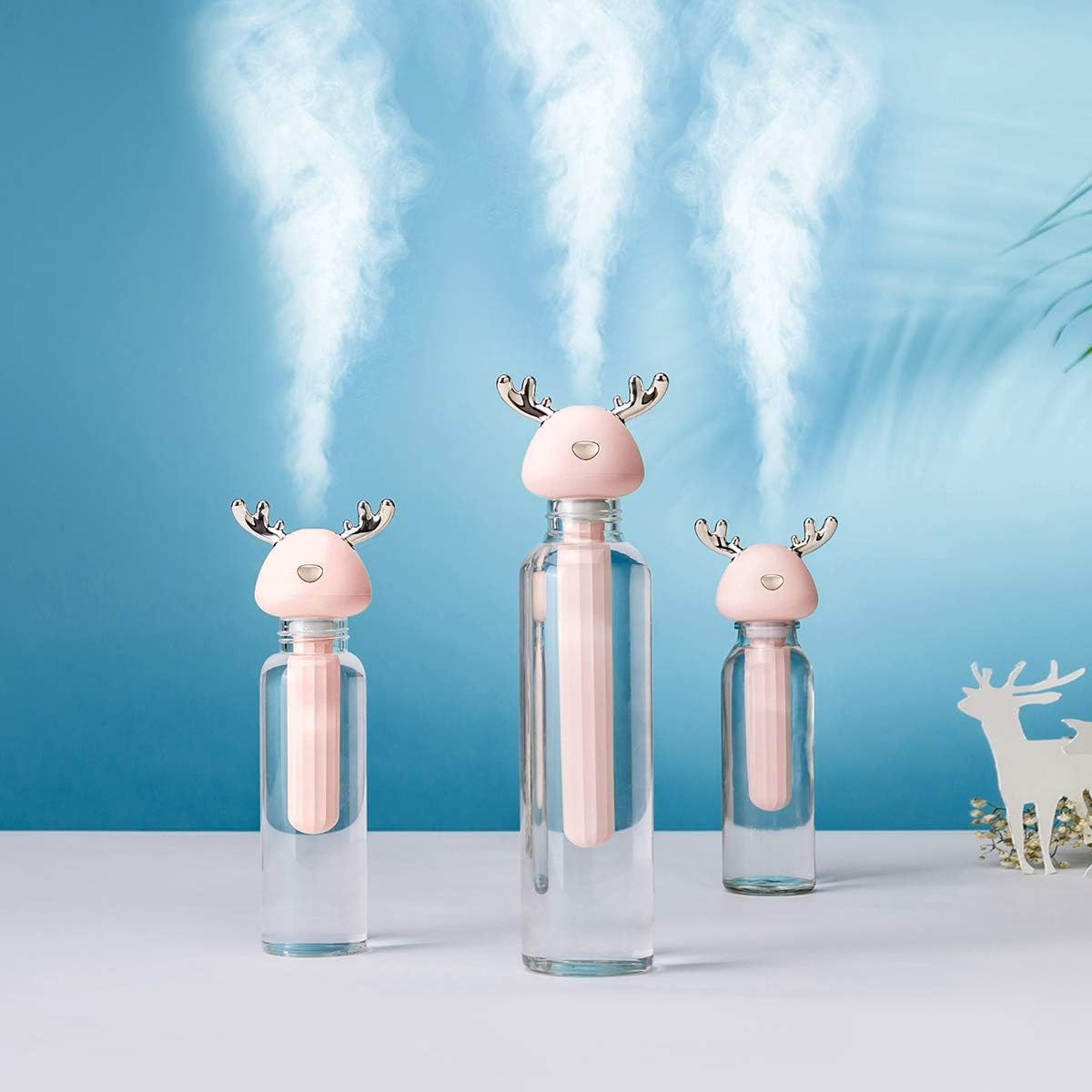 Patas Lague Mini USB Portable Humidifier, Small Size Cute Cool Mist Humidifier Without Water Container for Travel Home Baby Hotel Office (1 Pack,Pink)