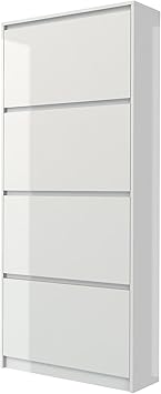 Tvilum 71007uuuu Bright 4 Drawer Shoe Cabinet White High Gloss