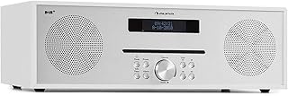 auna Silver Star CD-DAB CD-Player mit DAB+- und UKW-Radio - Slot-In CD-Player, CD-Radio, Bluetooth, 2 x 20 Watt max, USB, AUX-IN, Kopfhörerausgang, Aluminium, inkl. Fernbedienung, weiß