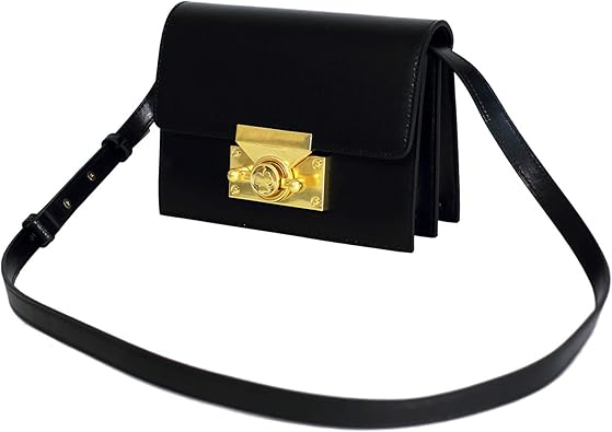 small black leather crossbody