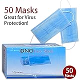 Disposable Medical Face Mask - Thick 3Ply Medical Masks with Comfortable Earloop, Great for Dust, Germ and Virus Protection and Personal Health (50pcs, Blue)