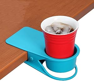 Supercope Drinking Cup Holder Clip- Chair Table Bottle Cup Stand The DIY Glass Clamp Storage Saucer Clip Water Coffee Mug Holder Saucer Clip Design Home & Office,Blue