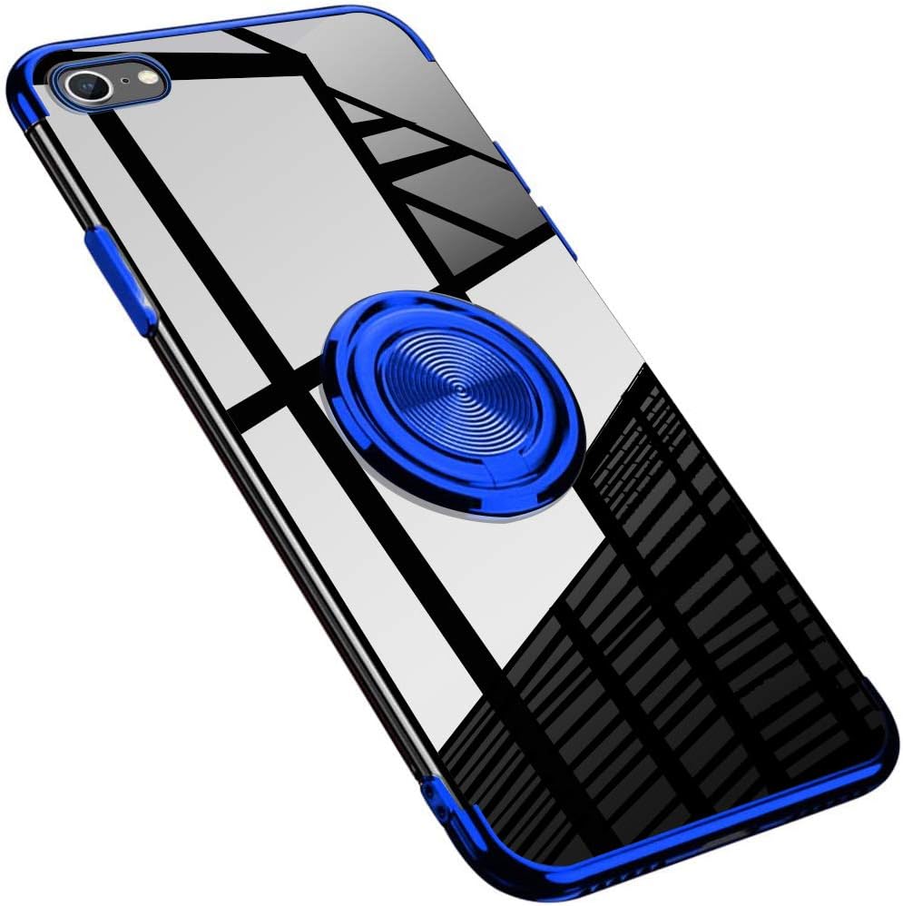 iPhone 6 Plus Case,iPhone 6s Plus Case Clear Ring Holder Magnetic Car Mount Slim Fit Soft Flexible Silicone Protective Cover for iPhone 6Plus/6sPlus 5.5Inch Transparent+ Blue