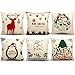 6 Packs Christmas Pillows Covers 18 X 18 Christmas Decorations Pillows Covers Christmas Decorative Throw Pillow Case Sofa Indoor Outdoor Home Décor for Thanksgiving Day Party Suppliers