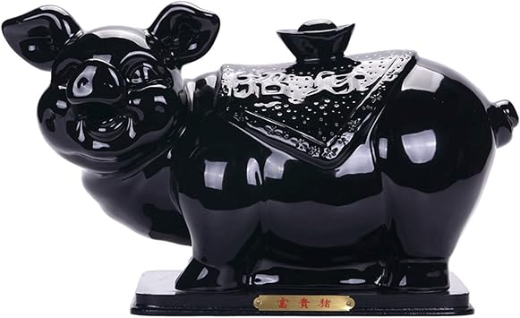 Amazon Co Jp 黒セラミック像豚風水装飾ホームリビングルーム工芸品ホームオフィステーブルトップ装飾置物ギフトコレクション スポーツ アウトドア