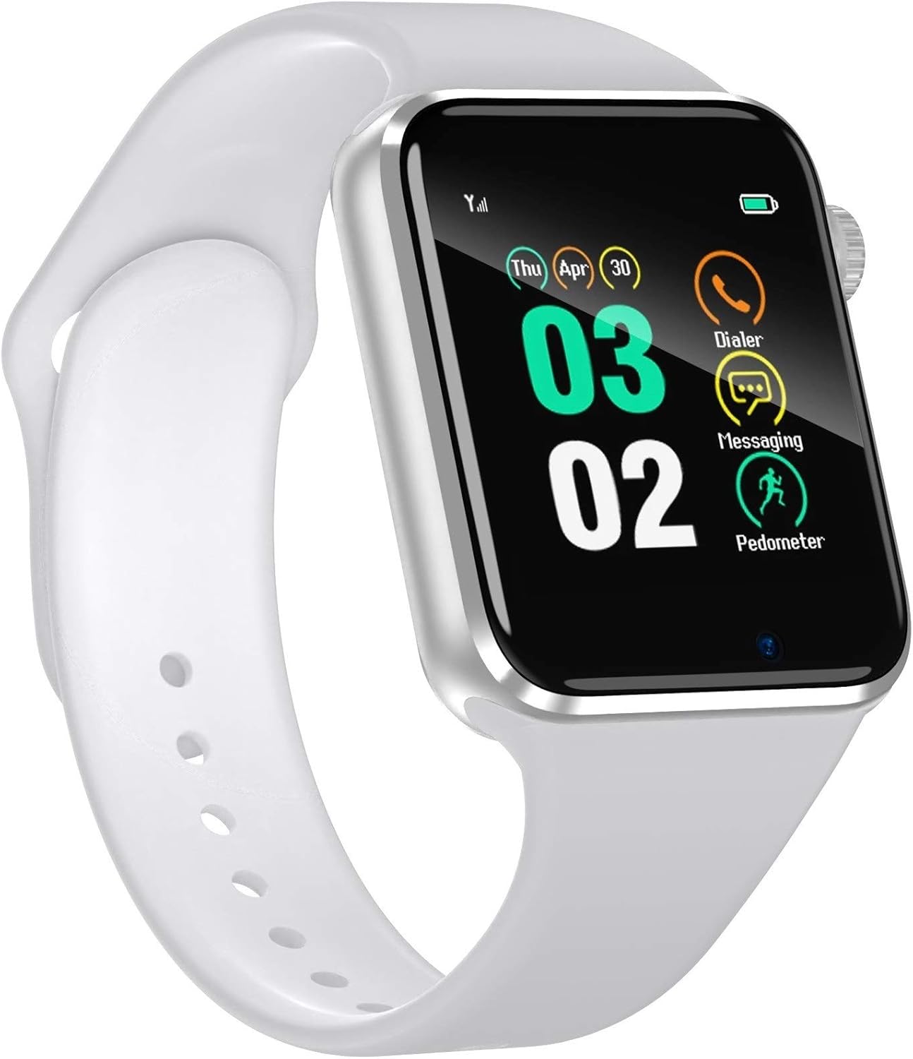 Amazon Com 321ou Smart Watch Compatible Ios Android Iphone Samsung For Men Women Make Answer Calls Support Bluetooth Touchscreen Sport Watch Fitness Tracker With Pedometer Camera White