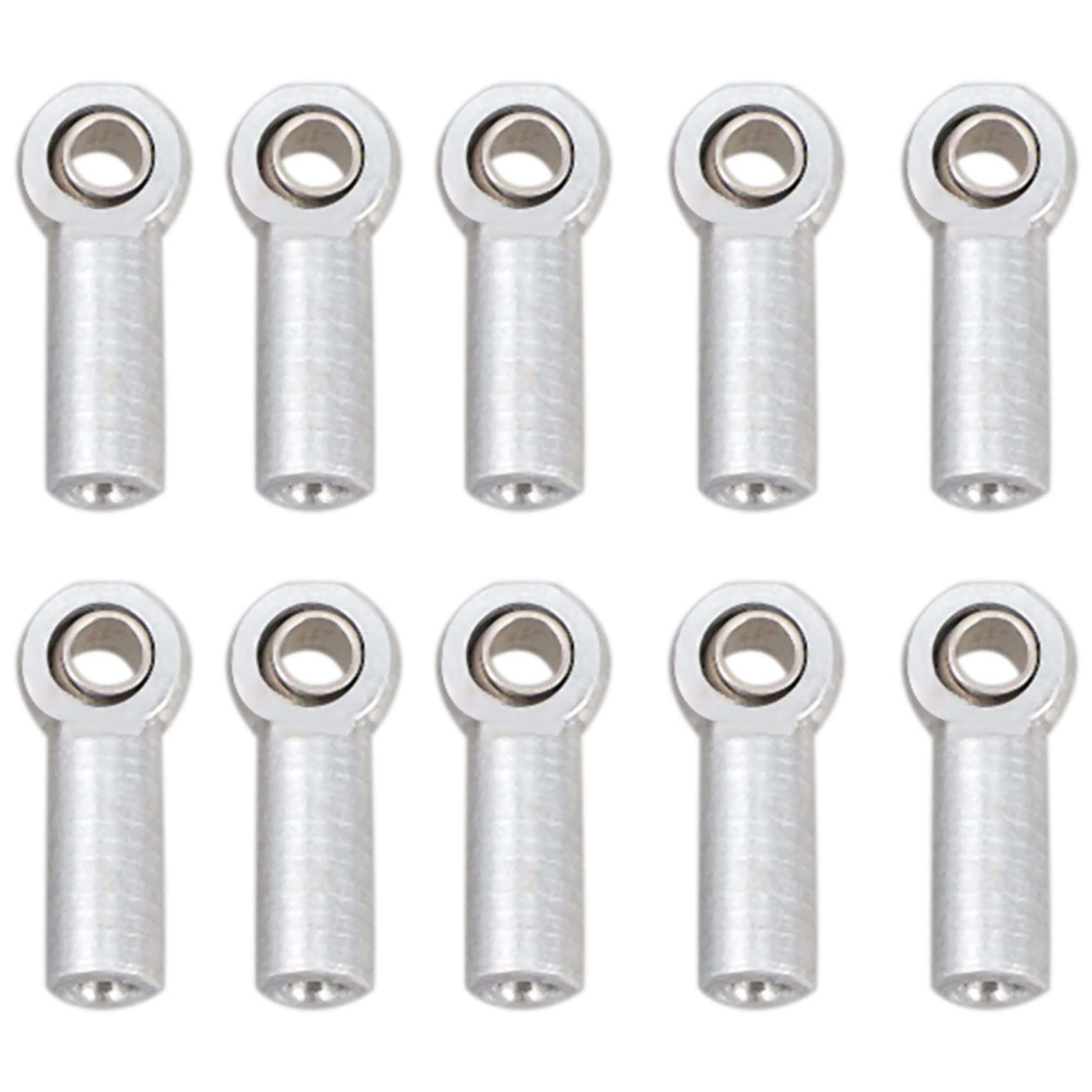Borimend 10Pcs Metal M3 Link Tie Rod End Joint for 1/10 RC Car Crawler AXIAL SCX10 D90 D110 CC01,Silver