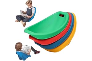 Scoop Rocker Chairs Multicolor, Flexible Seating for Classroom Elementary, Portable Floor Seating for Classroom, Reading Chai
