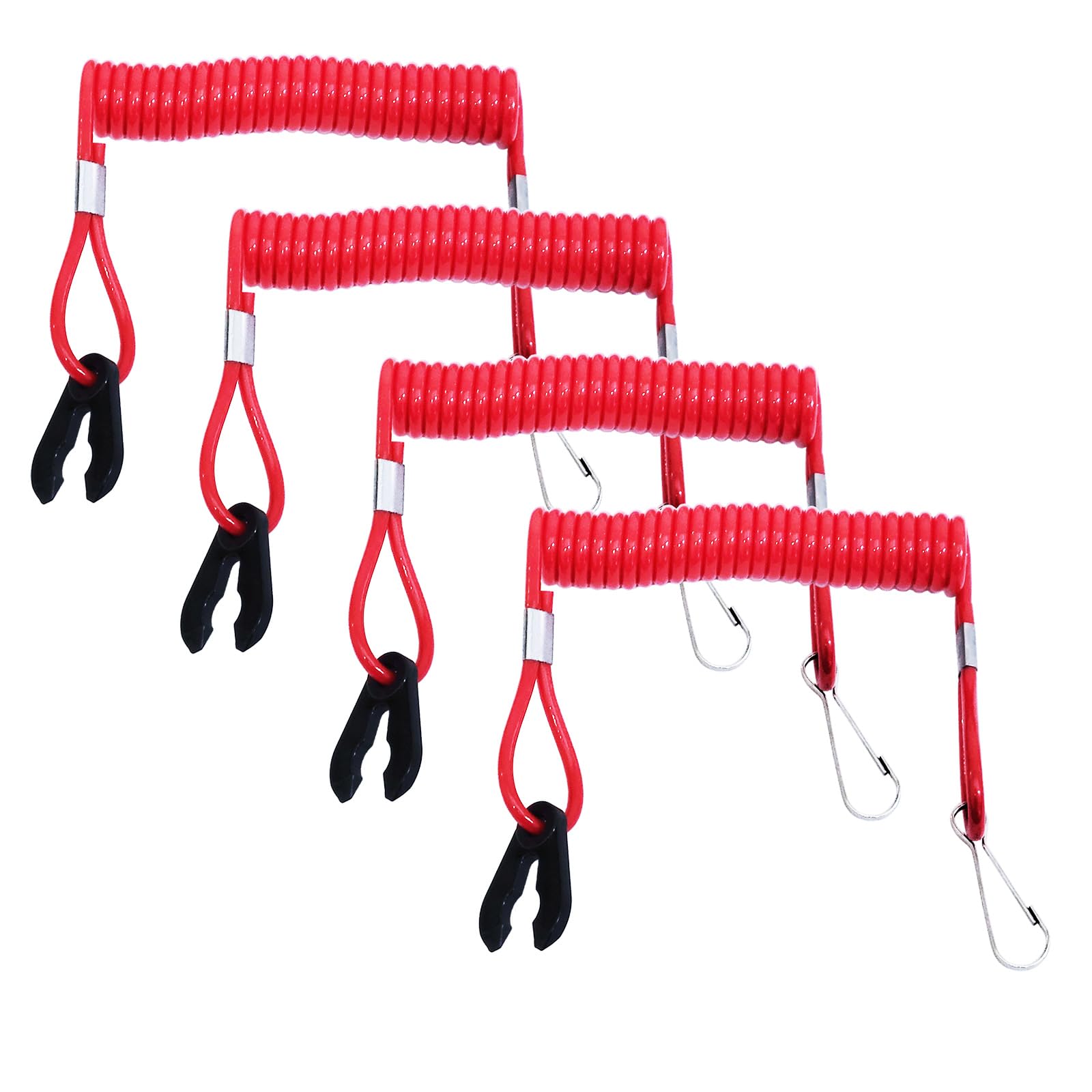4 x Motor Cycling Outboard Engine Lanyard Kill Stop Switch Safety Cord Compatible with Yamaha etc