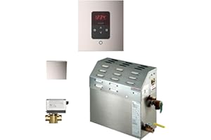 MR. STEAM Mr.Steam eSeries MS400EC1 9kW Steam Bath Generator at 240V with iTempo Square Control Polished Nickel with matching AromaSteam SteamHead, and AutoFlush (max 257 cubic feet)