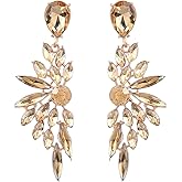 nicedae Elegant Chandelier Big Earrings for Women Evening Wear Formal Style Bridal Dangle Earring for Prom Wedding Party