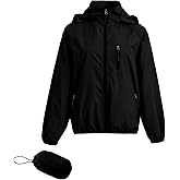 Spmor Women's Lightweight Waterproof Jacket Packable Windbreaker Running Coat