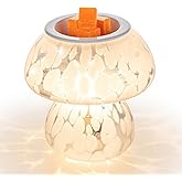 Candeldo Wax Melt Warmer Mushroom, White Wax Warmer Electric | with Timer, Dimmable, with 2 Bulbs, Cute Decor for Home, Bedroom, Birthday Gifts for Women
