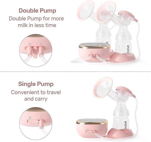 NCVI ELECTRIC BREAST PUMP 8782, PORTABLE HOSPITAL-GRADE DOUBLE PUMP WITH 4 MODES & 9 LEVELS, ANTI-BACKFLOW, RECHARGEABLE QUIET BREASTFEEDING PUMP FOR EFFICIENT COMFORTABLE USE AT HOME, WORK OR TRAVEL