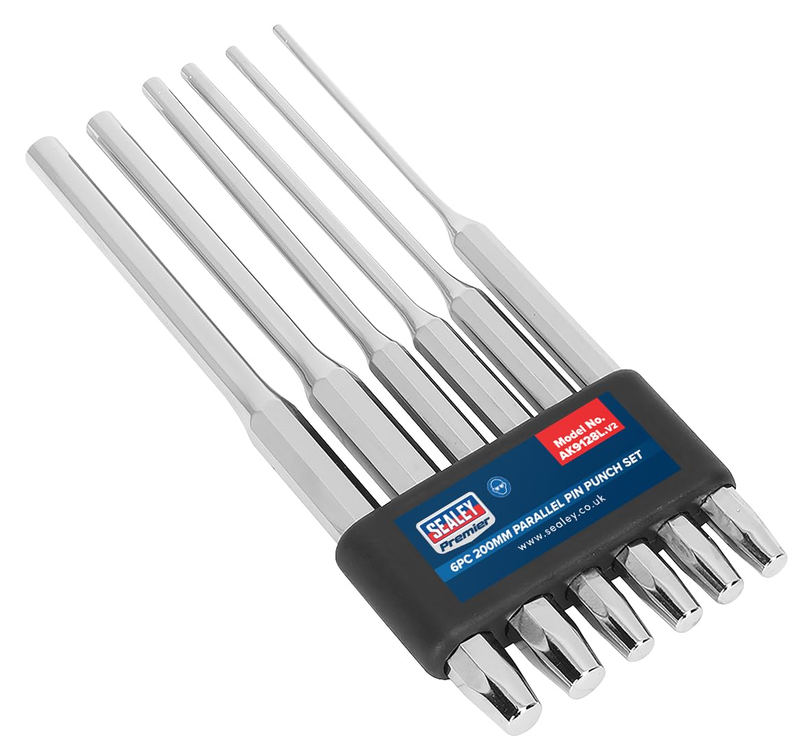 Sealey Ak9128L Parallel Pin Punch Set 6Pc 200Mm